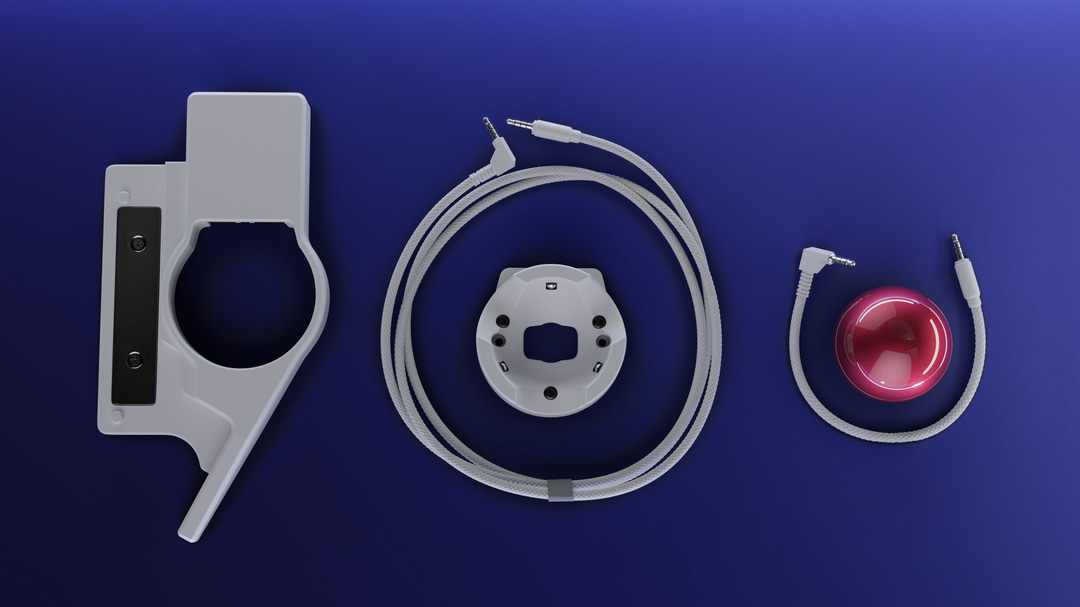 White Navigator Trackball with Left Shell