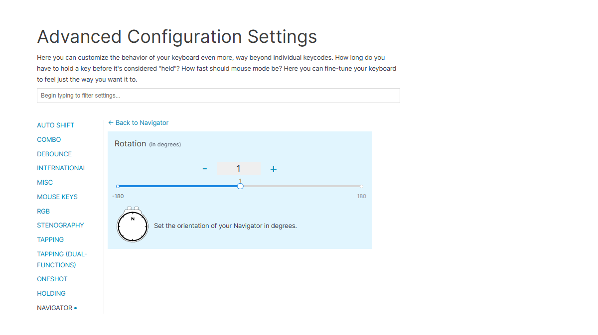 Advanced settings for the Trackpad