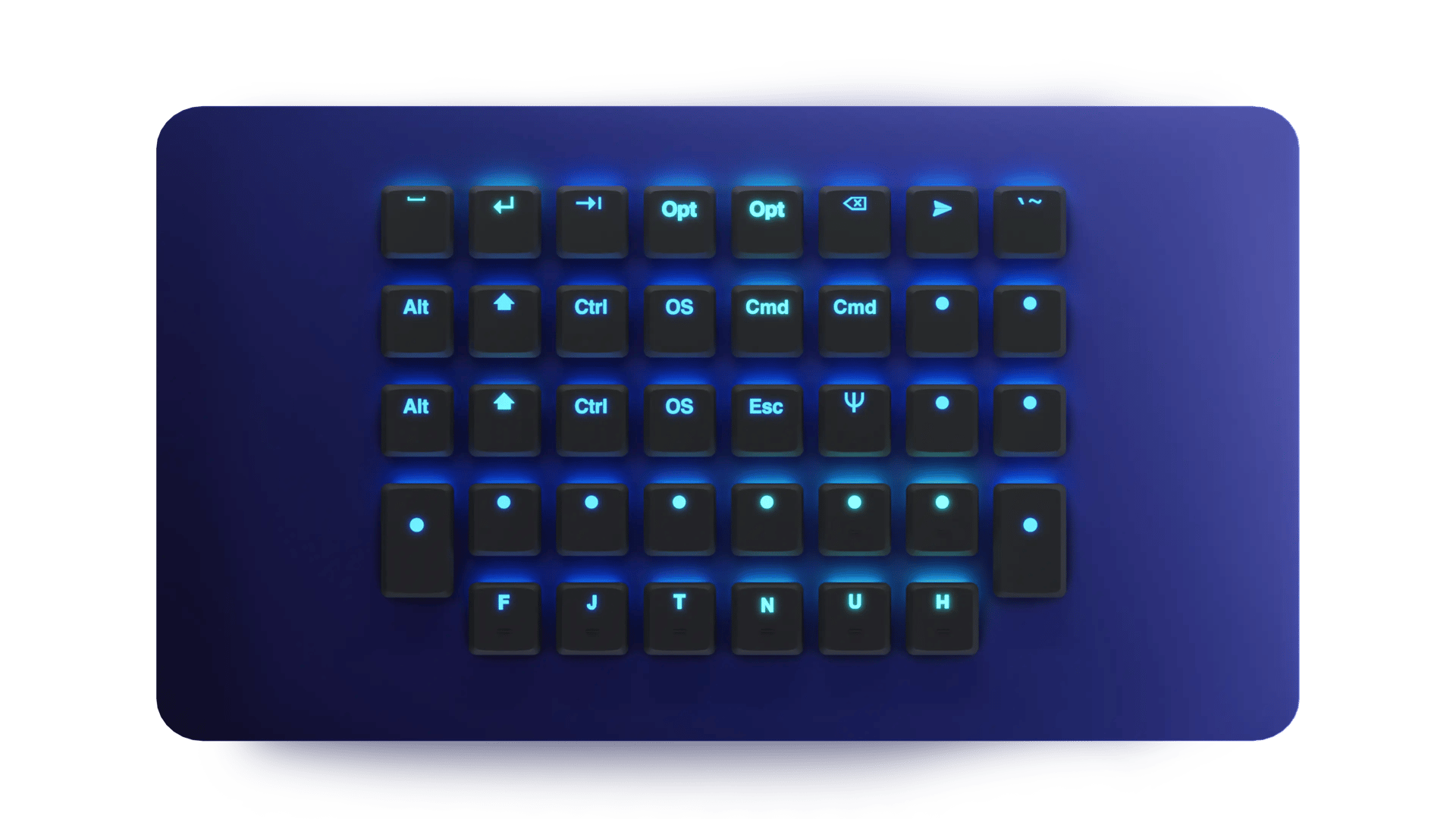 the dark variant extras set of voyager keycaps