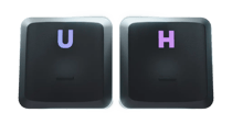 U and H keys with tactile bumps