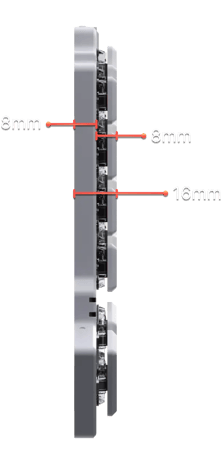 a sideview schematic of the voyager showing it's thickness