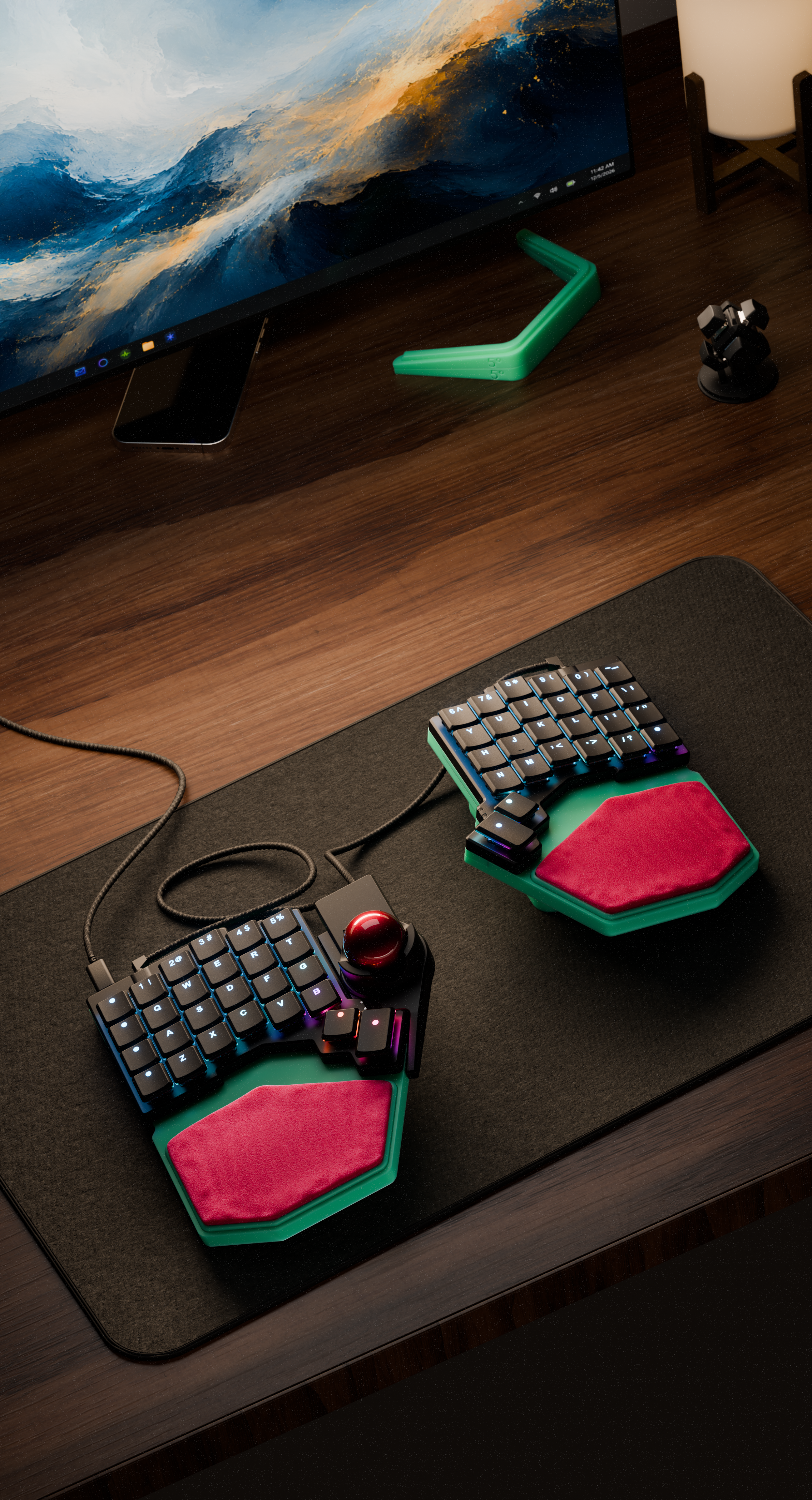 The Voyager keyboard, shown from above