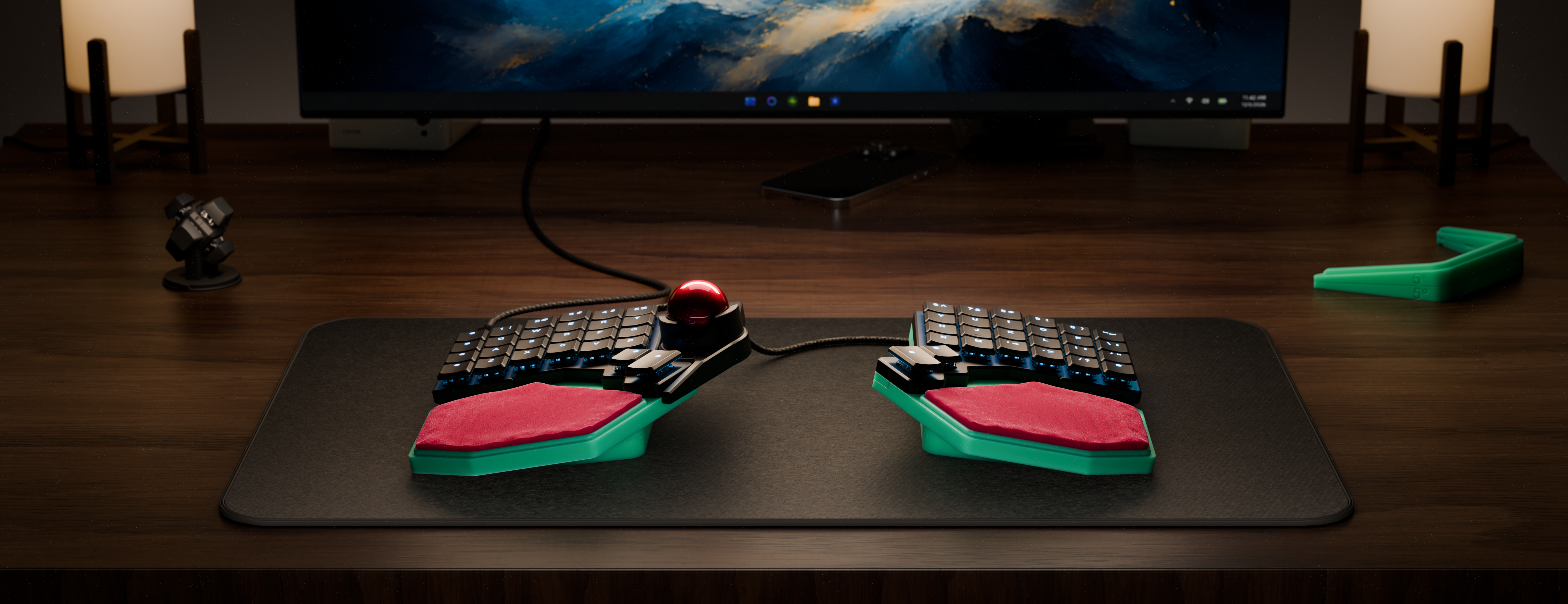 The Voyager keyboard, shown from above