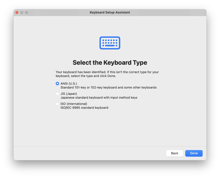 Keyboard Setup Assistant