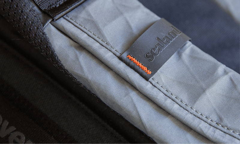 Close-up of the ZSA Backpack's waterproof X-Pac material showing its distinctive ripstop pattern